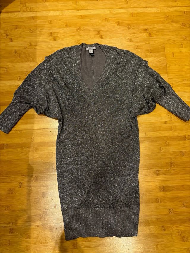 Jersey fino de vestir brillante, gris, MANGO