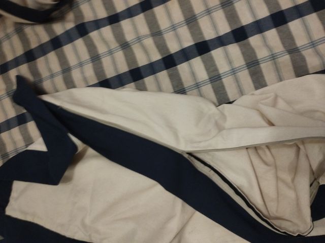 Contenitore piumino a quadri Blue matrimoniale