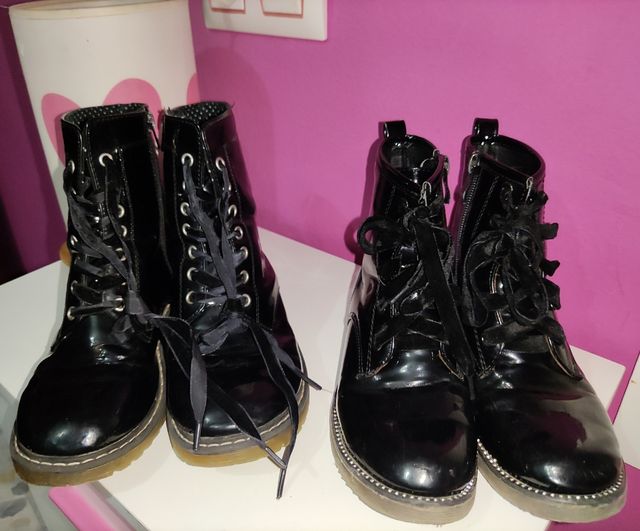 Botas militares Niña charol negro Lefties N° 31