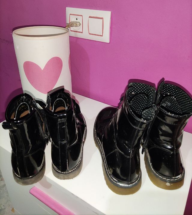 Botas militares Niña charol negro Lefties N° 31