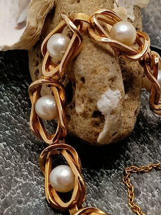 Pulsera Perla Japonesa Cultivada y Oro
