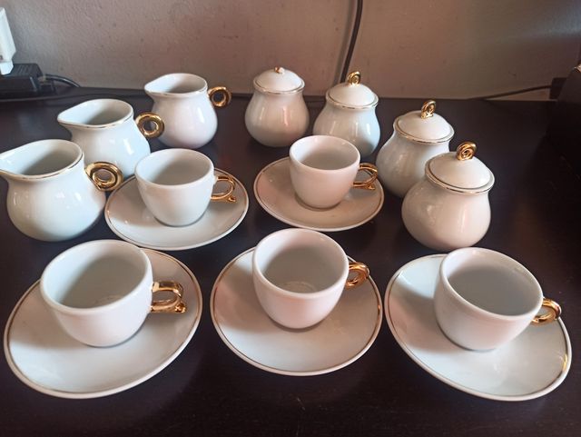 set Tazzine  caffè dorate