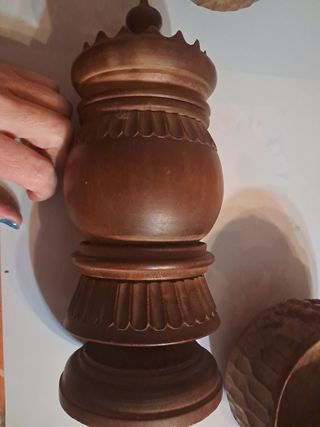 Set legno intagliato 3 pezzi