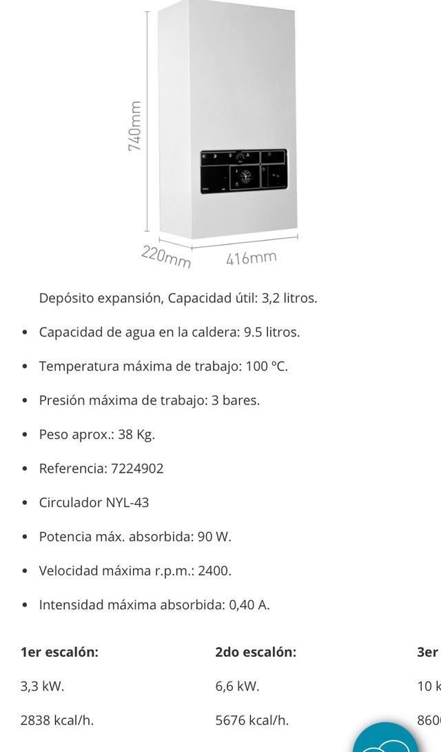 Caldera eléctrica Baxi Roca