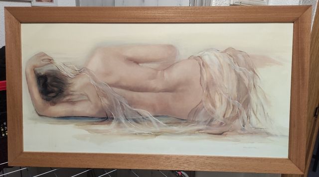 Cuadro habitación con marco madera