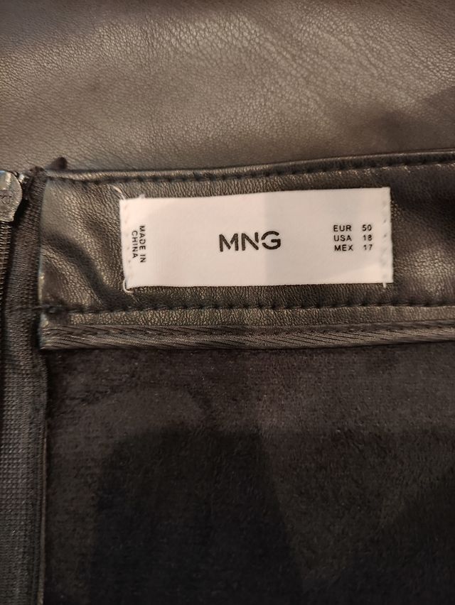 Falda polipiel Mango