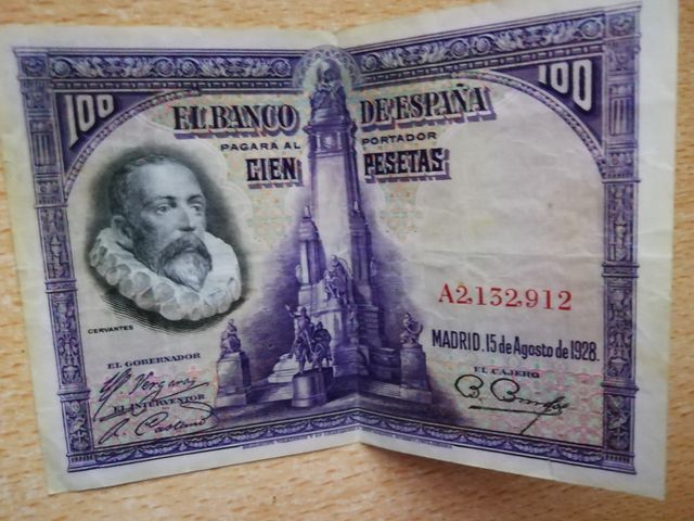 Billetes de 500 pesetas y de 100 pe, 1928
