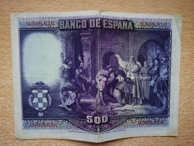 Billetes de 500 pesetas y de 100 pe, 1928