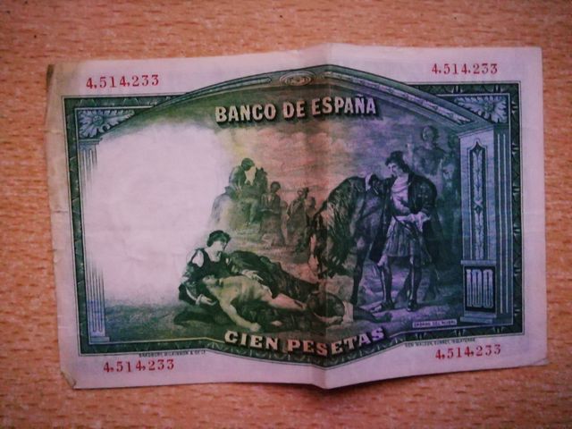 Billetes de 500 pesetas y de 100 pe, 1928