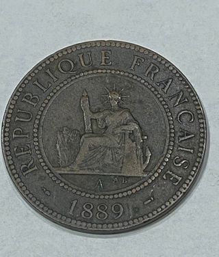 Moneda antigua Indochina francesa 1889