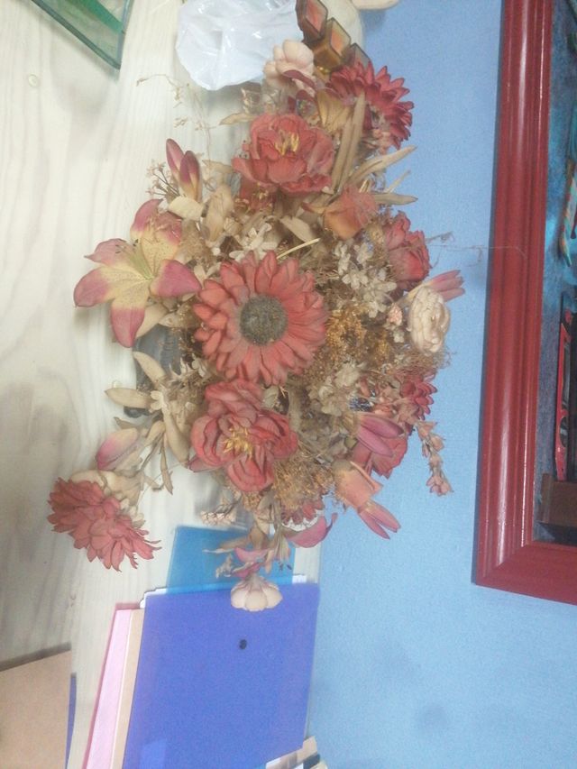 centro mesa de flores secas