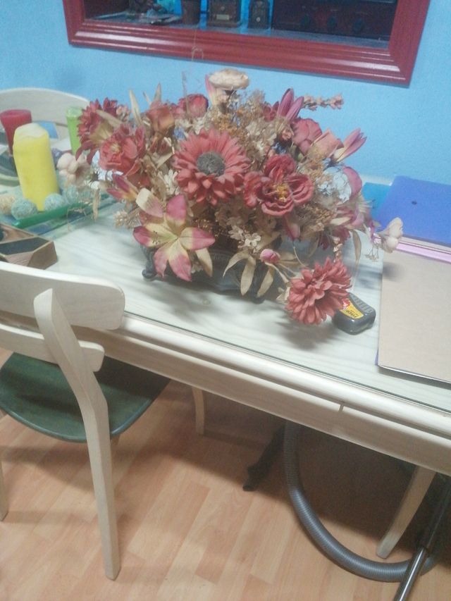 centro mesa de flores secas