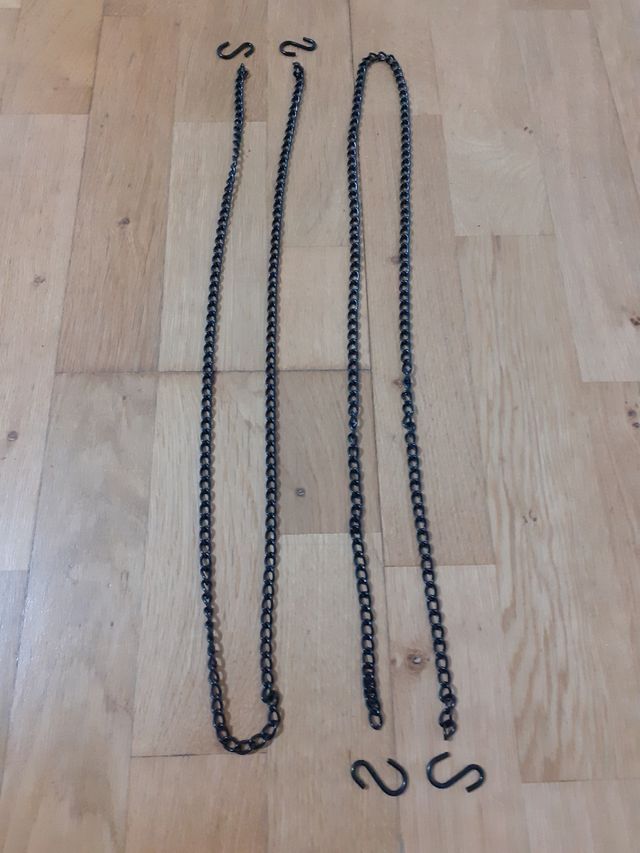 Cadena negra fina 1m x 2und.