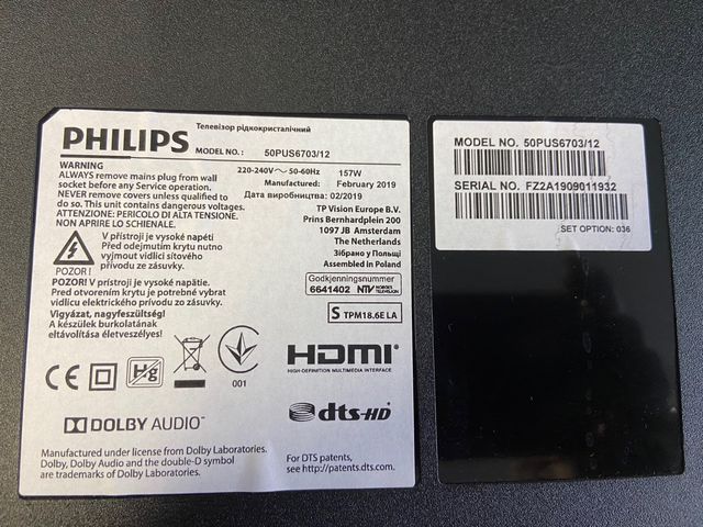 Fuente de alimentacion Tv Philips 50PUS6703/12