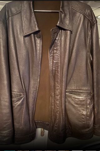 Cazadora de piel lloyd’s marrón talla 52