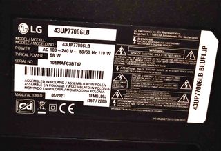 Despiece TV LG 43UP77006LB tele televisor tv para
