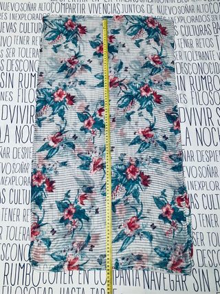 Pañuelo Bufanda Tela Con Estampado Floral 50x180 