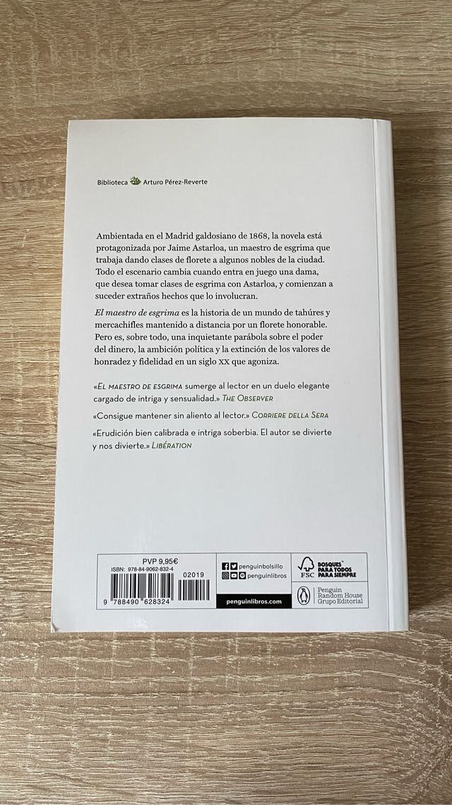 Libro “El Maestro de Esgrima”