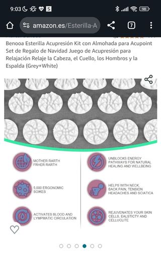 Esterilla acupresión