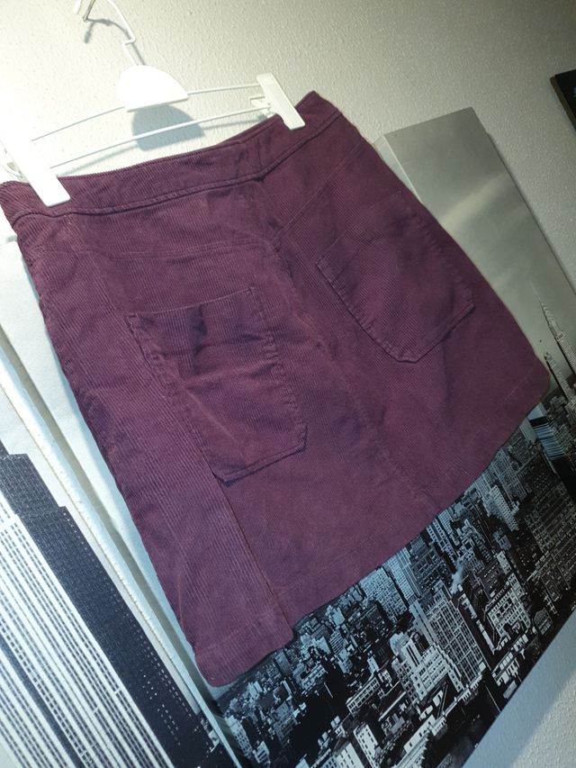 minifalda granate de pana L de Z.ara