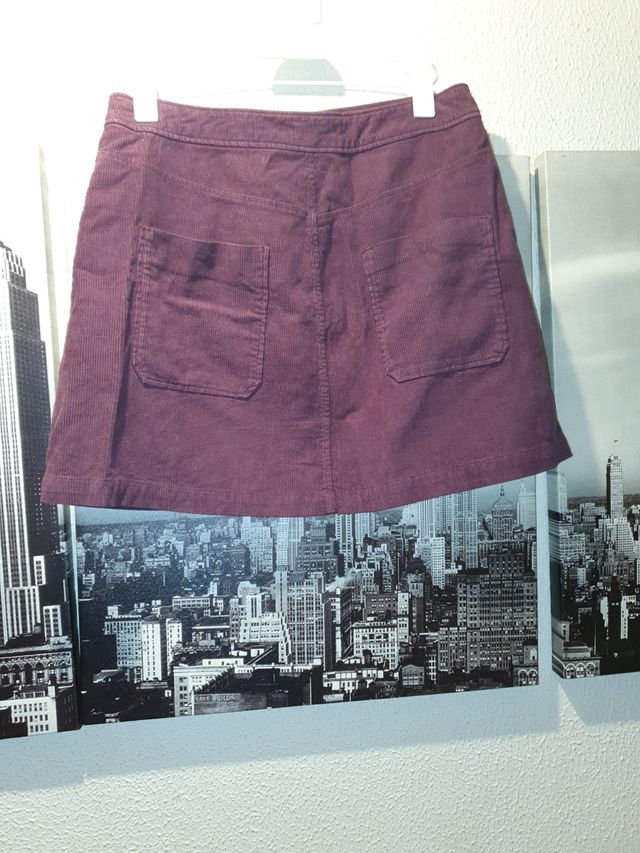 minifalda granate de pana L de Z.ara