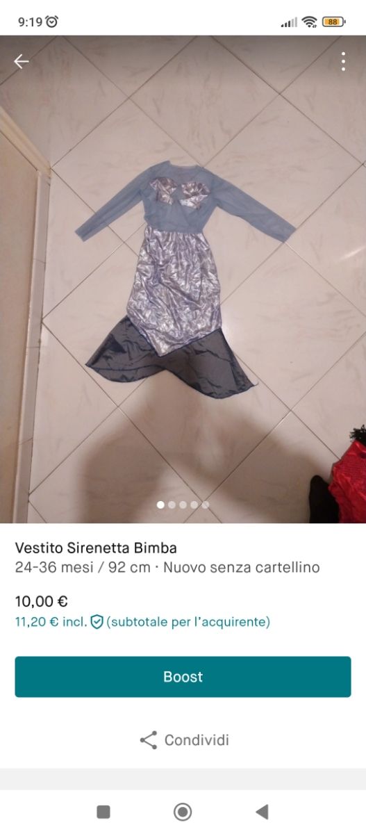 Costume Sirenetta Bimba