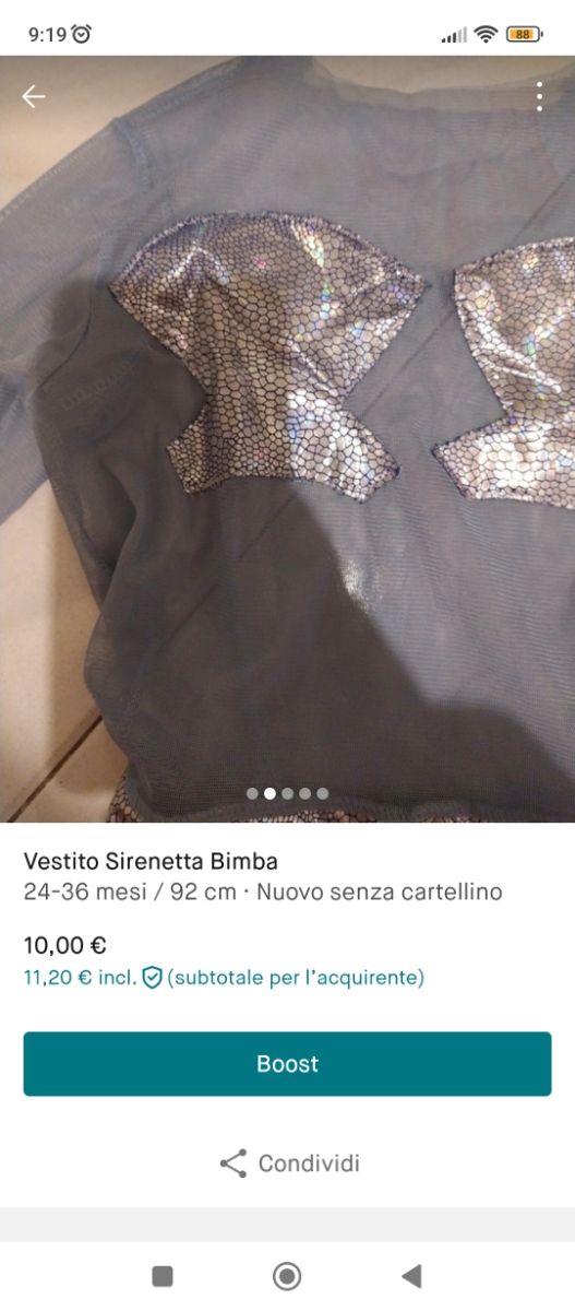 Costume Sirenetta Bimba