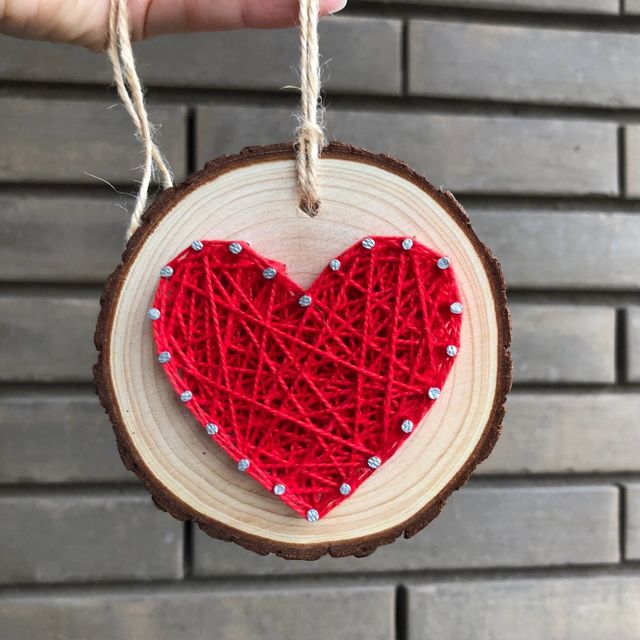 Adorno corazón madera handmade