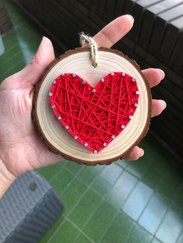 Adorno corazón madera handmade