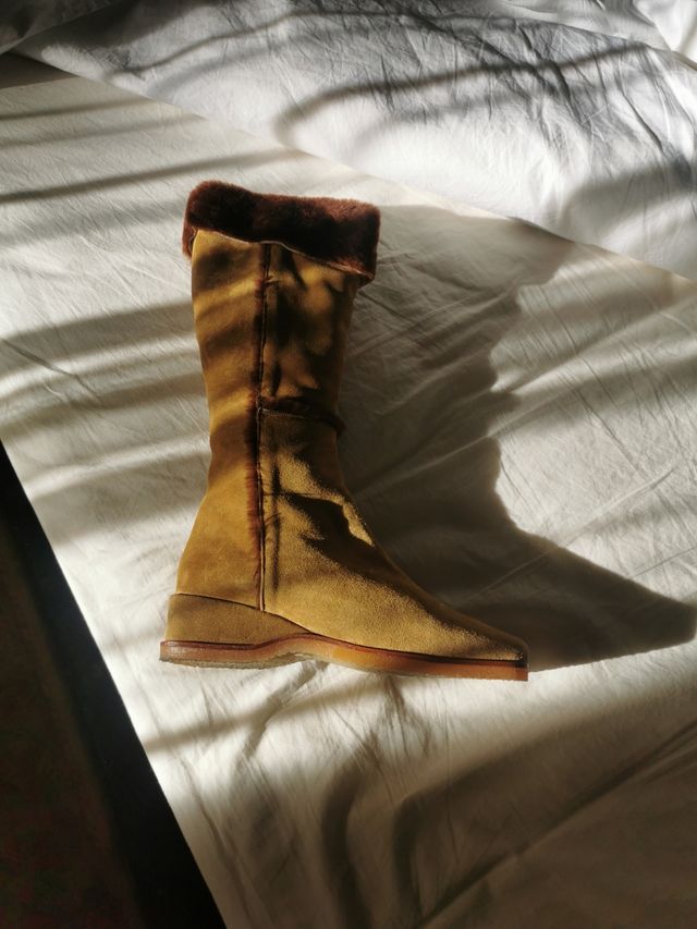 Botas mujer afelpado cuero