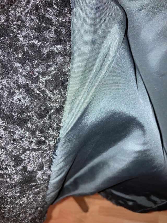 Abrigo piel estracan auténtica negra