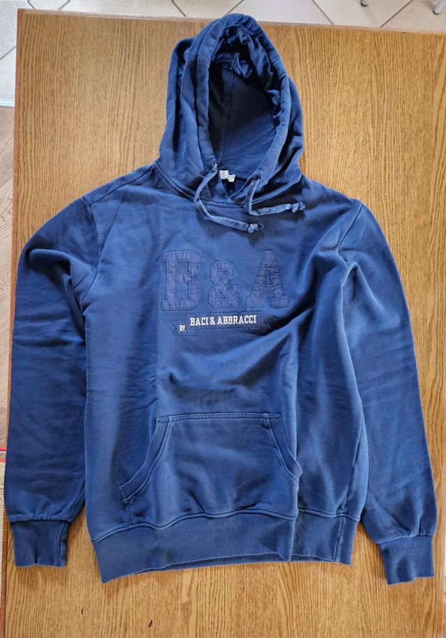 Felpa cotone baci&abbracci XL azzurra