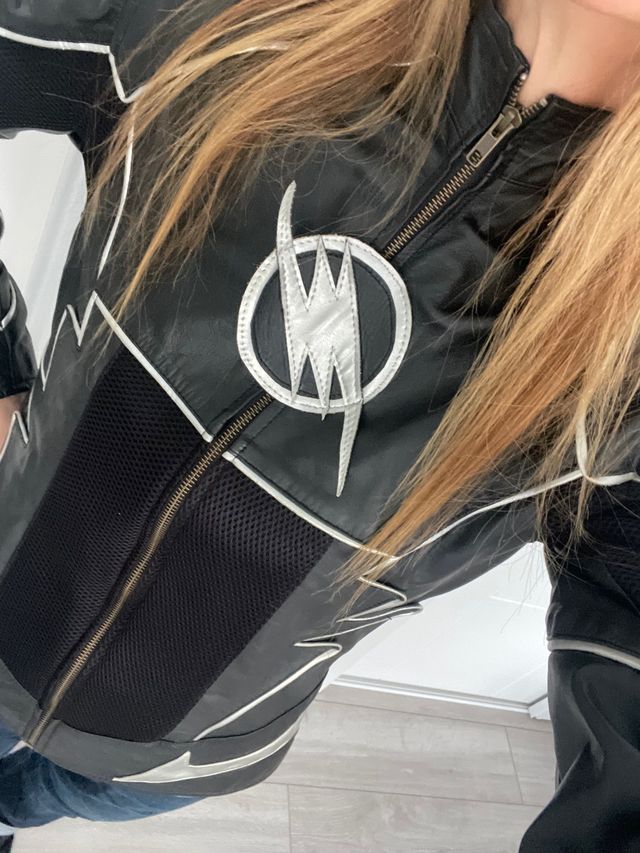 cazadora piel motera