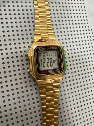 Casio reloj unisex,dorado y negro A178W