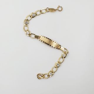 ESCLAVA BEBE ORO 18K CIRCONITAS - 13 CM