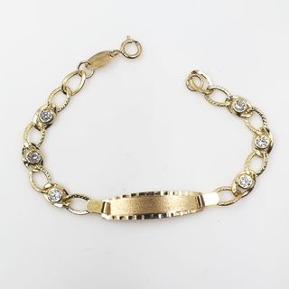 ESCLAVA BEBE ORO 18K CIRCONITAS - 13 CM