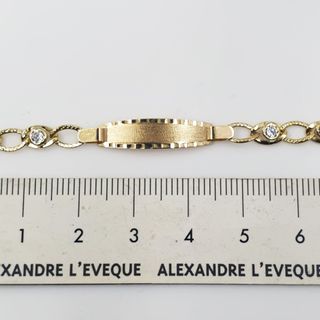ESCLAVA BEBE ORO 18K CIRCONITAS - 13 CM