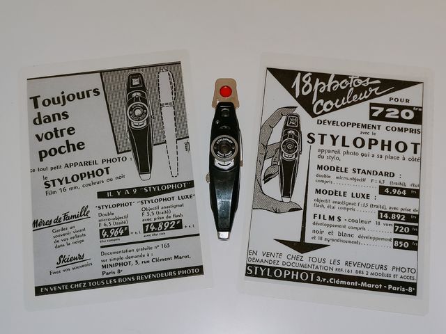 Cámara espia (Francia 1955) Stylophot + 2 anuncios