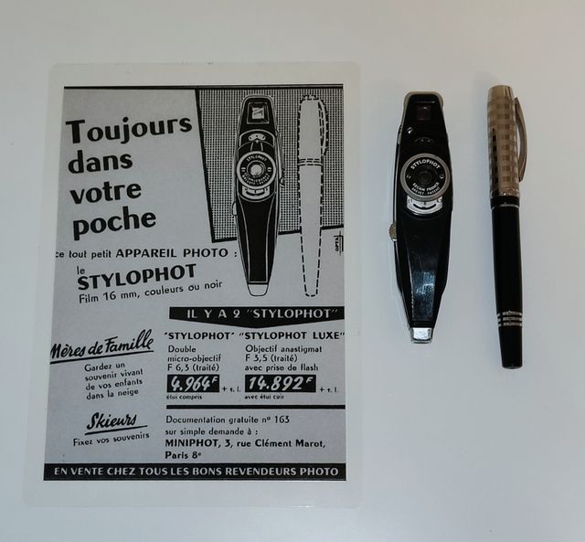 Cámara espia (Francia 1955) Stylophot + 2 anuncios