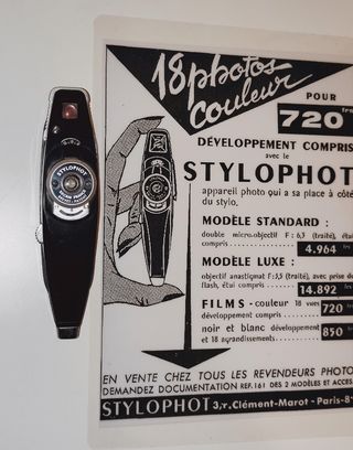 Cámara espia (Francia 1955) Stylophot + 2 anuncios