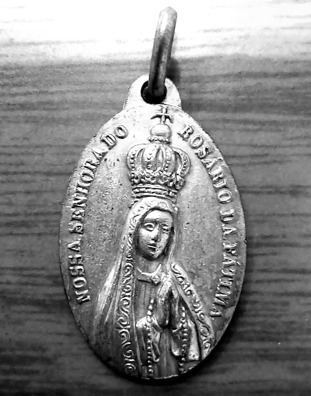 medalla plata oval virgen del rosario de fatima