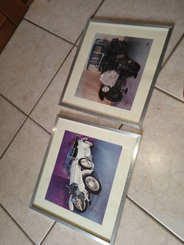 Set cornici con auto d'epoca