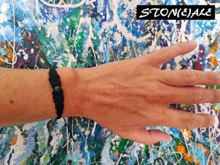 Bracciale in macrame con agata muschiata