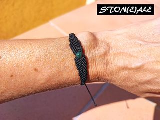 Bracciale in macrame con agata muschiata