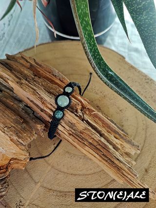 Bracciale in macrame con fluorite