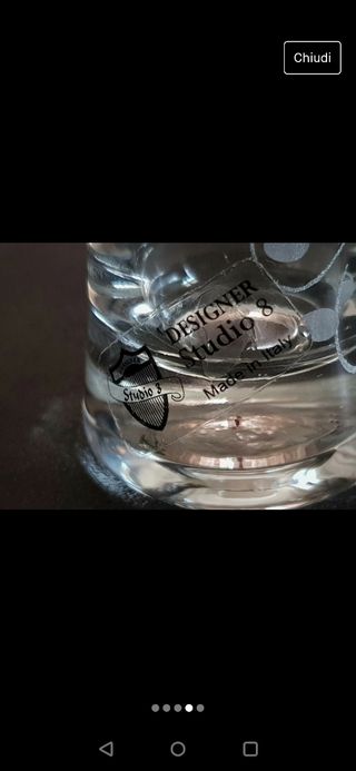 4 bicchieri liquore cristallo serigrafato, fiori