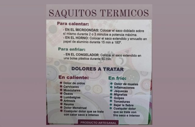 Saquitos térmicos semillas