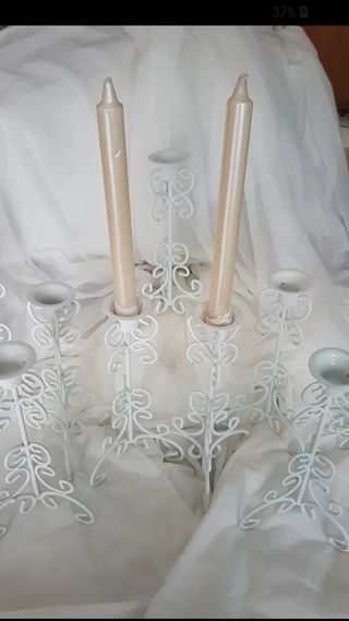 7 candelabri h25cm in ferro per matrimonio