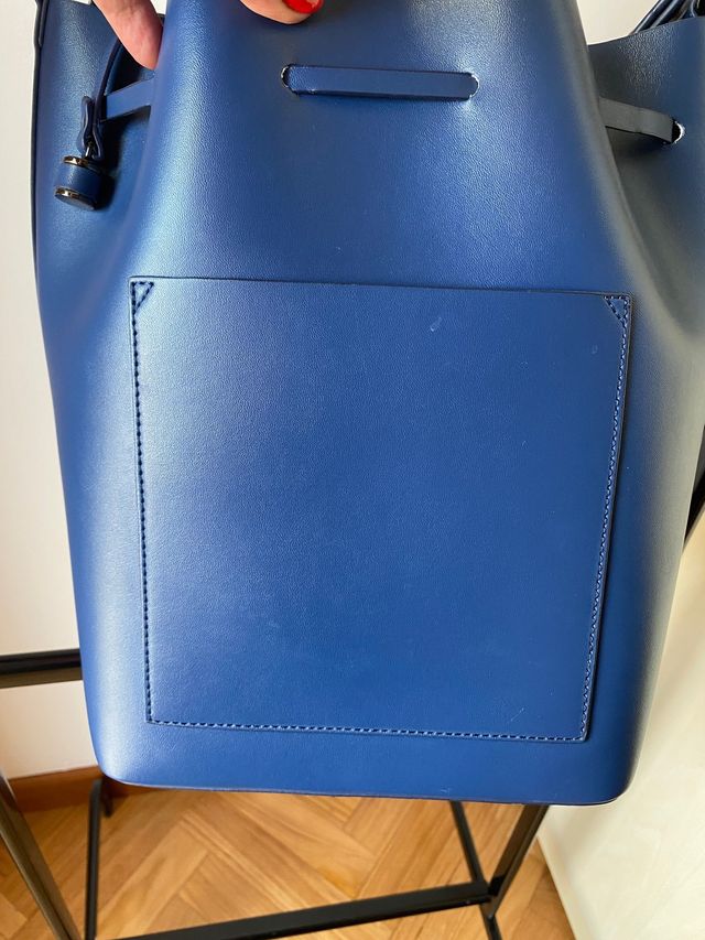 borsa blu navy a secchiello