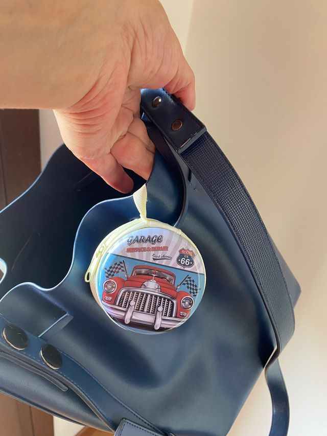 borsa blu navy a secchiello